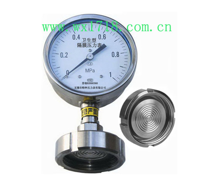 卫生型螺母式隔膜压力表